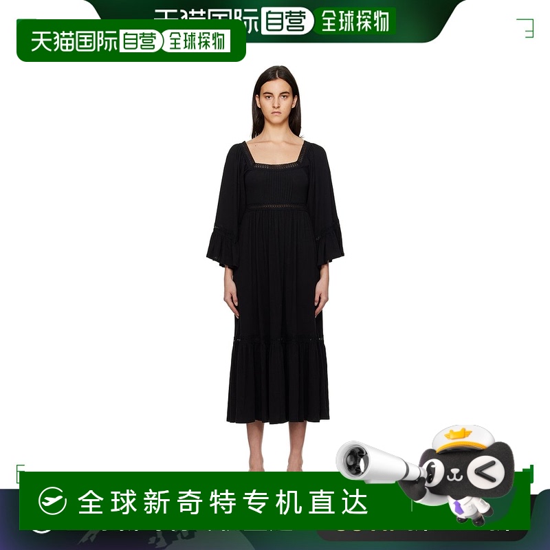 香港直邮潮奢 SEE BY CHLOÉ 女士 黑色层叠连衣裙 CHS23SJR13094