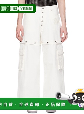 1h可退 香港直邮潮奢 off-white 男士 白色 90's Logo 工装裤 OMY