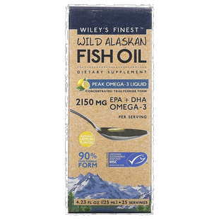 香港直发Wiley'S Finest鱼油补充剂健康膳食补充剂125ml大脑天然