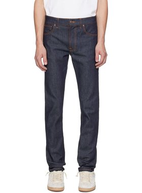 潮奢 Nudie Jeans 男士 蓝色 Lean Dean 牛仔裤 111946