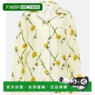 巴宝莉 Burberry 女士 花朵真丝府绸衬衫 1h可退 式 香港直邮潮奢