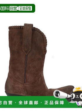 1h可退 香港直邮潮奢 GOLDEN GOOSE 女士 粗跟短筒靴 GWF00790F00