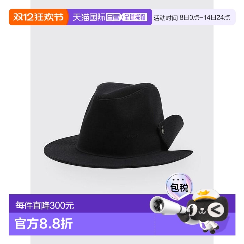 韩国直邮ADER ERROR 公用帽子Needle fedora Noir 301404527羊毛