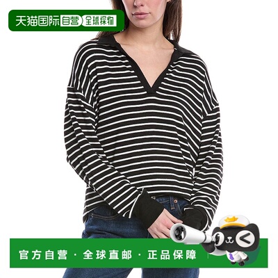自营 rag & bone The Knit Stripe Polo Pullover - black 美国奥