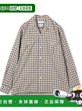 1h可退 日本直邮TOMORROWLAND 棉质渐变格纹双口袋开领衬衫 ALBIN