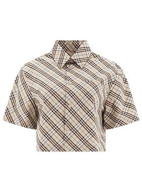 BURBERRY 女士衬衫 8101121 SS2025 浅棕色 Checked Shirt
