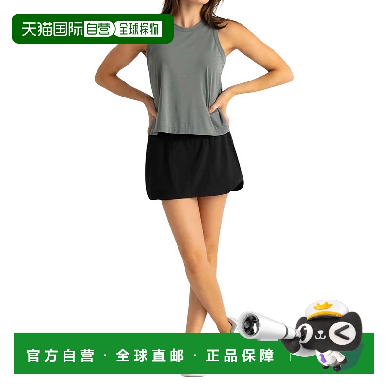 自营 free fly女式竹制活动微风短裤，黑色 美国奥莱直发
