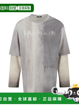 香港直邮BALMAIN 男士T恤 AH1EM016GC48YFM AW2023 白色 Cotton c