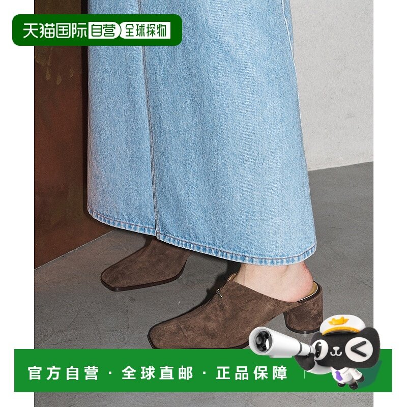 1h可退 日本直邮GRISE 女士 6cm 皮革 圆头方跟 露跟鞋 251918265