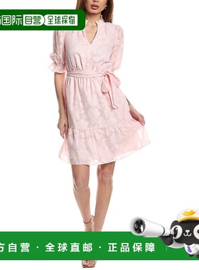 自营Eliza J Burnout 迷你连衣裙 - 粉色 美国奥莱直发
