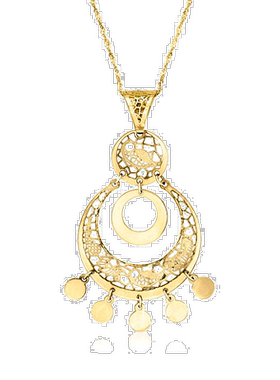 自营 Ross-Simons 意大利 14kt 黄金花丝吊坠项链 - 黄色 美国奥