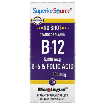 香港直邮Superior Source,B-12、B-6 和叶酸，100 粒 MicroLingua
