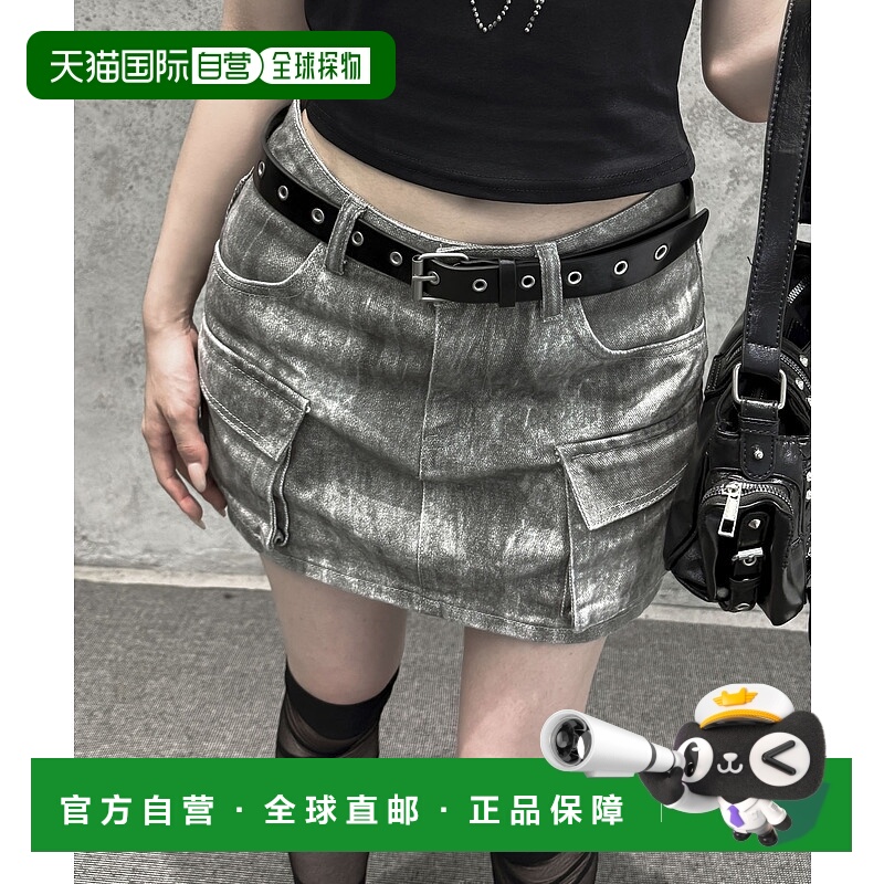 1h可退 日本直邮VEILA 女士水洗复古卡其短裙 侧边口袋 I型剪裁 v