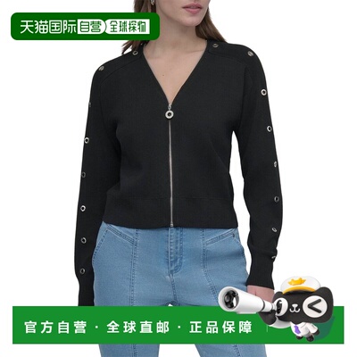 自营DKNY Grommet Sleeve Jacket - black 美国奥莱直发外套