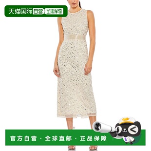 灰色 鸡尾酒会连衣裙 美国奥莱直发 Duggal无袖 自营Mac