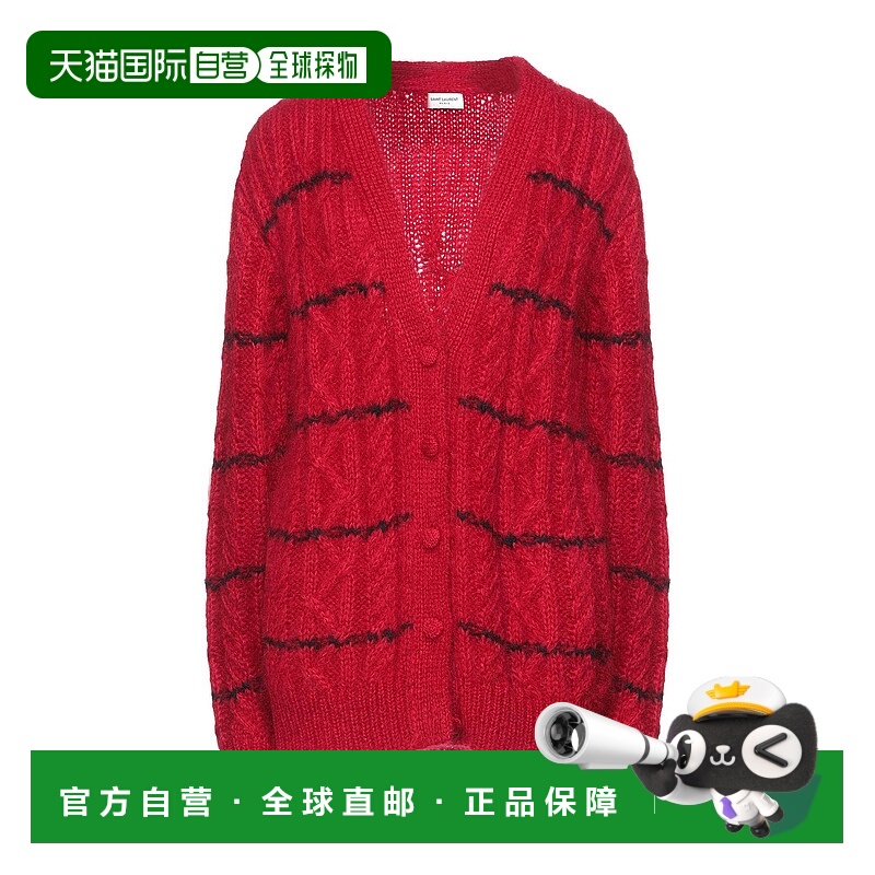 香港直邮Saint Laurent 圣罗兰 女士 针织开衫 red红色 舒适时尚