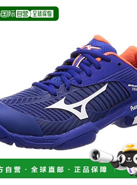 【日本直邮】Mizuno美津浓 网球鞋 Wave Exceed蓝x白x橙22.5cm2E