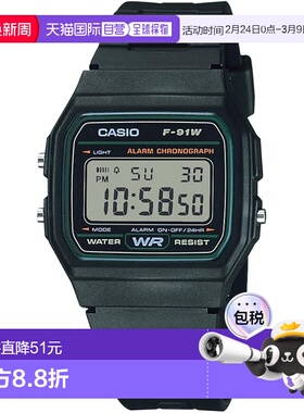 【日本直邮】卡西欧 数字电子手表 F-91W-3JH 绿色