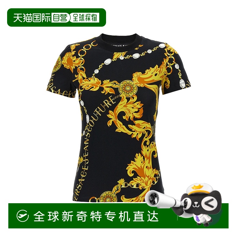 1h可退 香港直邮Versace Jeans 范思哲 女士 'Chain Couture' T恤