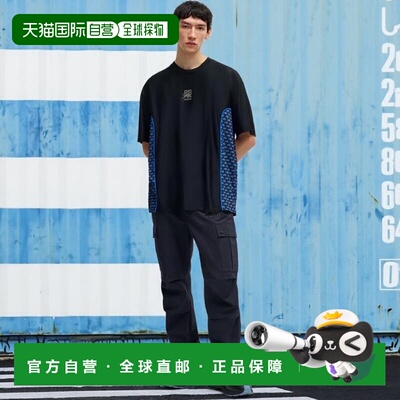 自营 hugo bossHUGO x RB 结构化针织 T 恤，带滚边细节 - 黑色