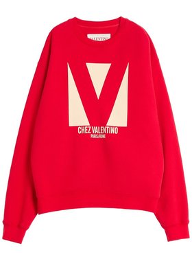 VALENTINO 男士针织毛衣 VMF28RAQB157 AW2024 红色 长袖卫衣
