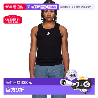 1h可退 香港直邮潮奢 J.W. Anderson 男士 黑色 Anchor Embroider