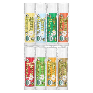 香港直邮Sierra Bees有机润唇套装水润镜面持久自然8支蜂蜜唇膏