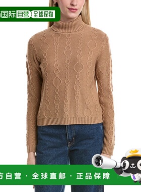 自营Bruno Magli Modern Cable Turtleneck Wool & Cashmere-Blen