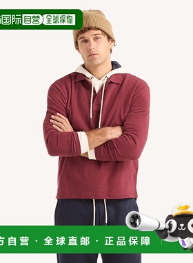 自营Nautica Mens Classic Fit Long-Sleeve Polo - oxblood red