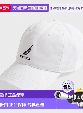 自营 Nautica/诺帝卡 男式 J-Class 刺绣帽 白色 美国奥莱直发