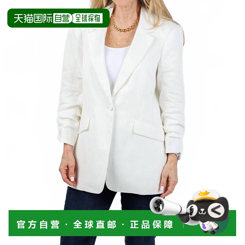 自营cinq a sept亚麻西装Kylie Blazer-象牙色-象牙色 美国奥莱直
