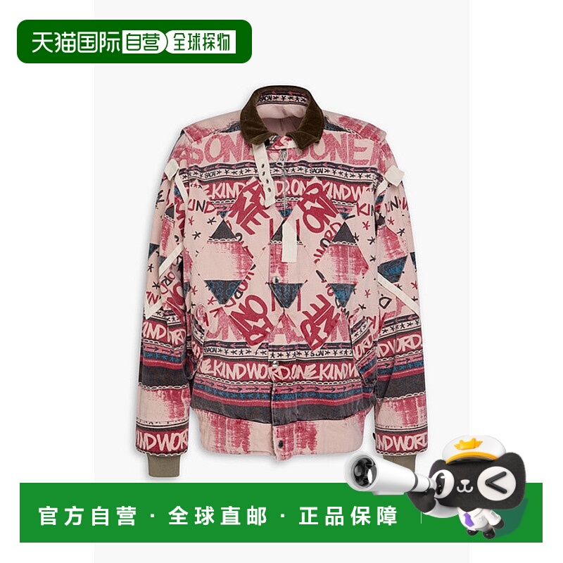 1h可退 香港直邮潮奢 Sacai 男士 印花牛仔布夹克 2302970M789