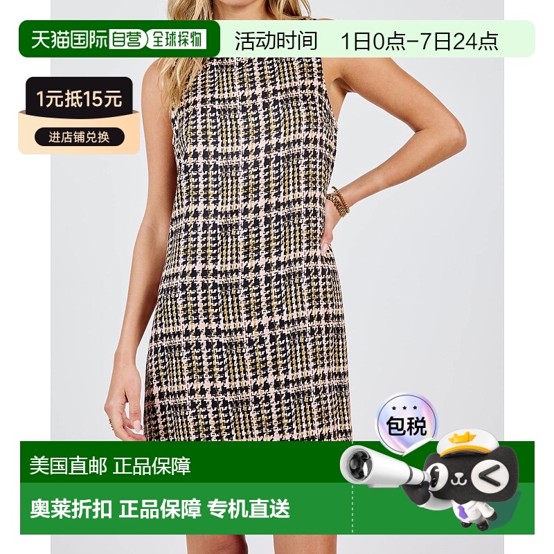 自营 sadie & sage布莱克格子连衣裙黑色多色 美国奥莱直发