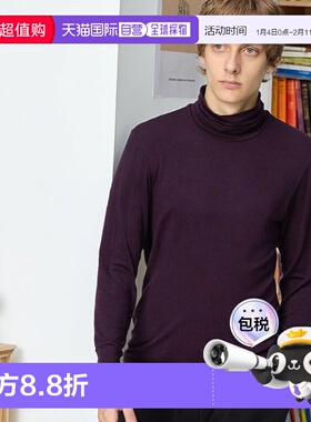 日本直邮Uniqlo Uniqlo 极暖Heattech羊绒混纺高领9分袖T恤 48144