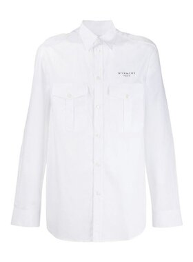 Givenchy 白色Logo口袋衬衫 BM60BP10ZJ