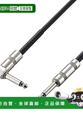 日本直邮Elecom宜丽客 乐器用电缆 5m 直 L字型 黑色 DH SHL50BK