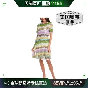 多色 美国奥莱 蕾丝效果针织中长连衣裙 Missoni 直发