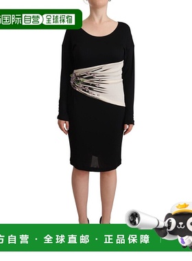 自营 Roberto Cavalli 女式紧身及膝连衣裙 - 黑色 | |银 美国奥