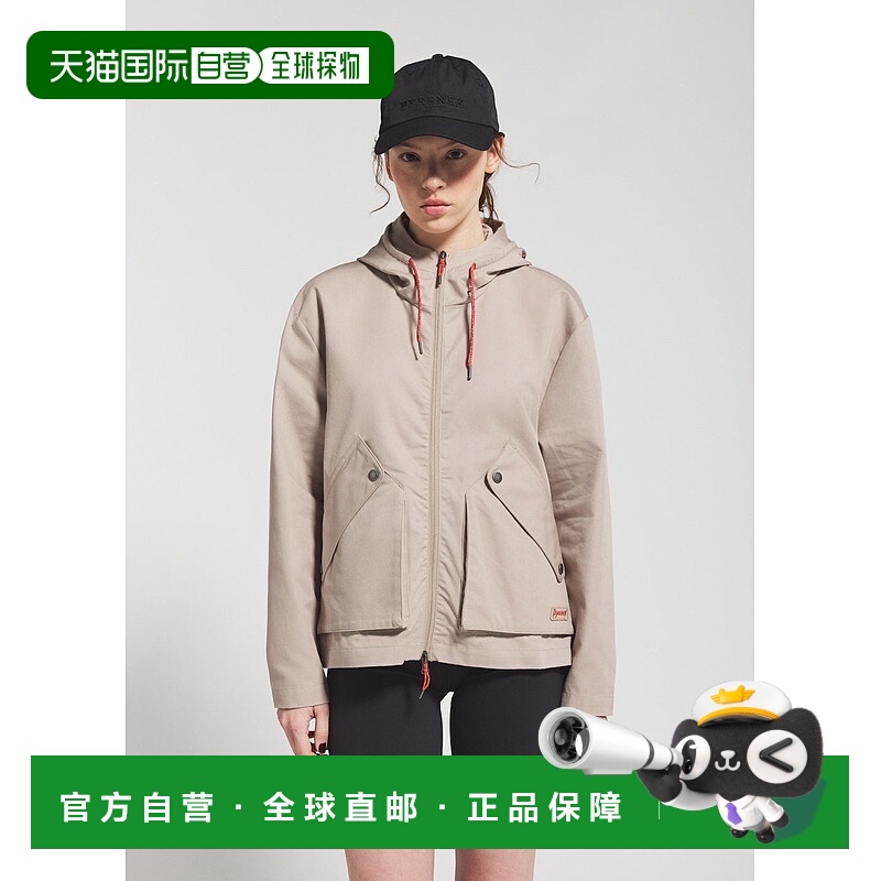 自营欧洲直邮Pyrenex Waterfall女士米色轻薄连帽外套