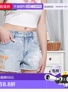 日本直邮Guess GUESS X BRANDALISED联名班克斯涂鸦风女士短裤 GU