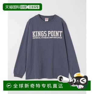 112000213 日本直邮SHIPS男士 KINGS POINT标志印花长袖 纯棉T恤