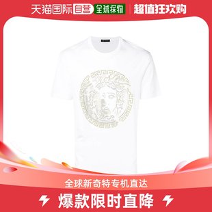 男士 香港直邮潮奢 范思哲 T恤 Versace 白色medusa铆钉logo