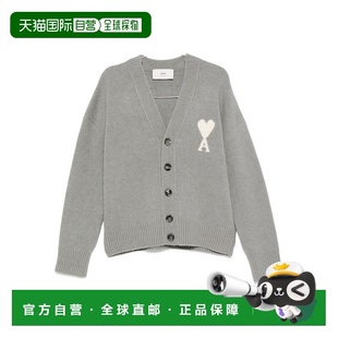 香港直邮潮奢 巴黎灰色毛线衫 Ami 女士 UKC365 Paris 1h可退