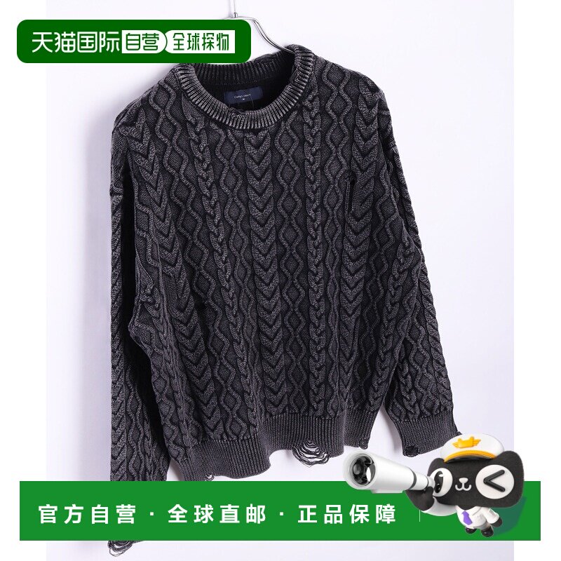 日本直邮WESTSEA 男女同款 石洗破損設計 加大針織衫 麻花紋 WES5
