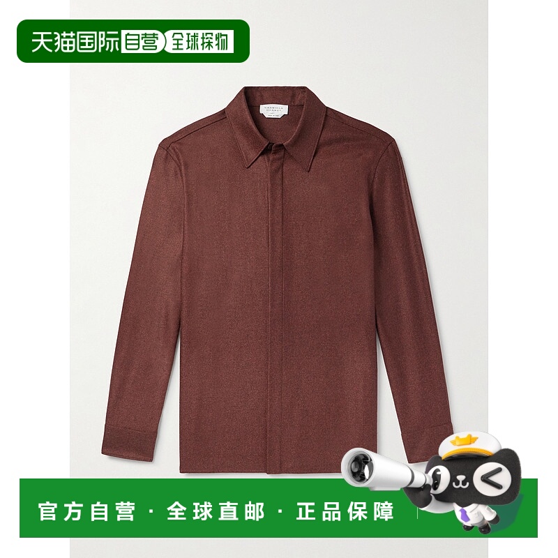 香港直邮Gabriela Hearst 男士 Abbe 羊毛羊绒混纺斜纹布衬衫 125