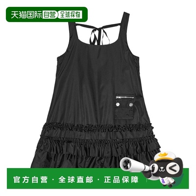 香港直邮GANNI 女士连衣裙 W0450099 SS2025 黑色 Duchesse Nylon