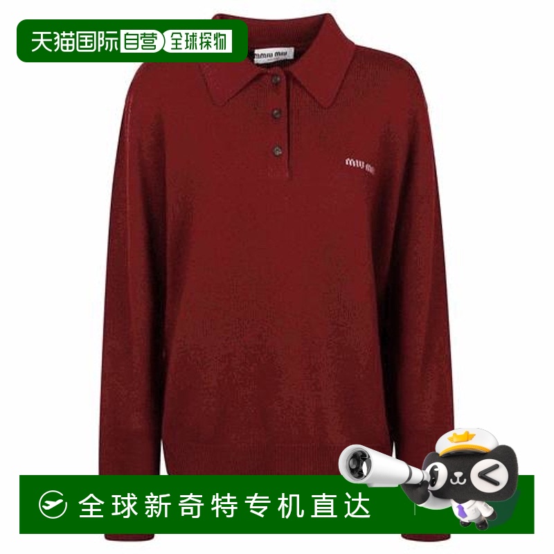 1h可退 香港直邮Miu Miu 缪缪 女士 羊绒Polo毛衣 MMLB71SOOO17SA