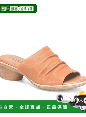 自营comfortivaComfortava Norene凉鞋女式美国9.5棕色皮革滑块鞋