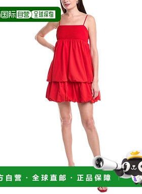 自营 endless rose无尽玫瑰双泡泡迷你连衣裙-红色 美国奥莱直发