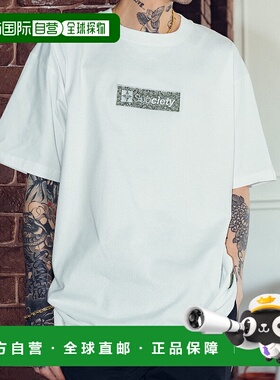 1h可退 日本直邮Subciety 男女同款佩斯利图案刺绣短袖T恤 105408